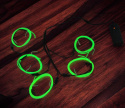 Neony, El Światła przewodowe 5 x 1 metr, LED, neon,3 tryby, przenośne zasilane na baterie, zielone