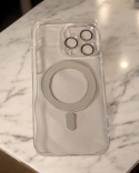 Etui do iPhone'a 15 Pro Max, przezroczyste, osłona aparatu, z pierścieniem.