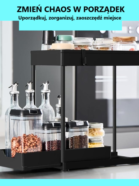 2 x Organizer z Wysuwaną Półką i Regulowaną Wysokością – Idealne Rozwiązanie na Twoje Przechowywanie! 2 x Organizer z Wysuwaną Półką i Regulowaną Wysokością – Idealne Rozwiązanie na Twoje Przechowywanie!
