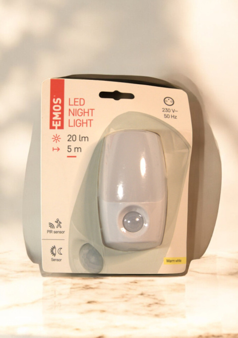 Lampka nocna LED EMOS z czujnikiem ruchu i zmierzchu Lampka nocna LED EMOS z czujnikiem ruchu i zmierzchu