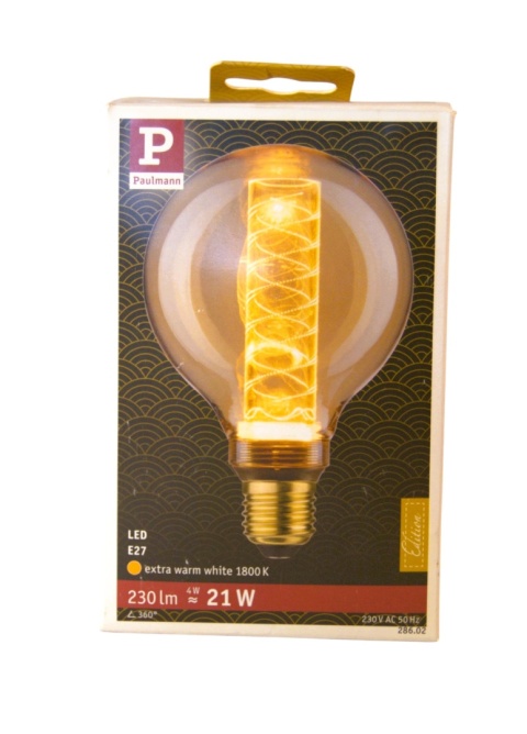 Żarówka dekoracyjna Paulmann Inner Glow G95, E27, 4W, 1800K – Złota