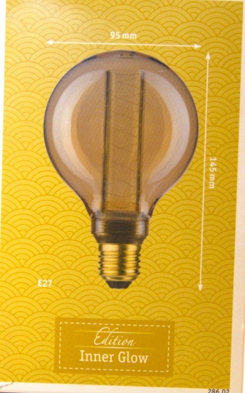 Żarówka dekoracyjna Paulmann Inner Glow G95, E27, 4W, 1800K – Złota